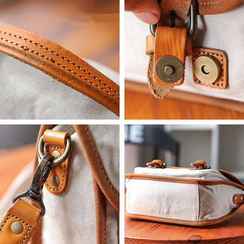 セール！ 帆布×本革 ショルダーバッグ レトロデザイン カメラバッグ 4