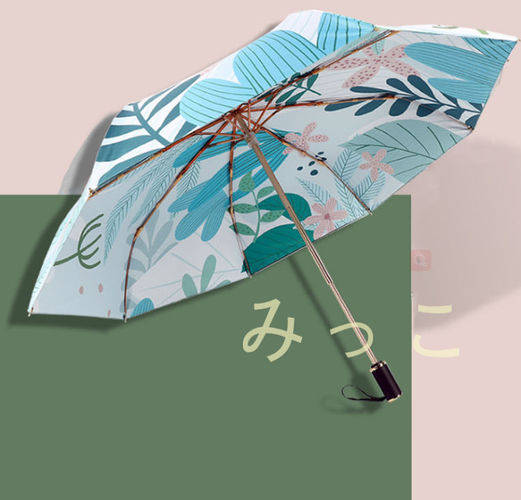 花柄    フラワープリント  遮光  遮熱 折りたたみ傘  CF 5枚目の画像