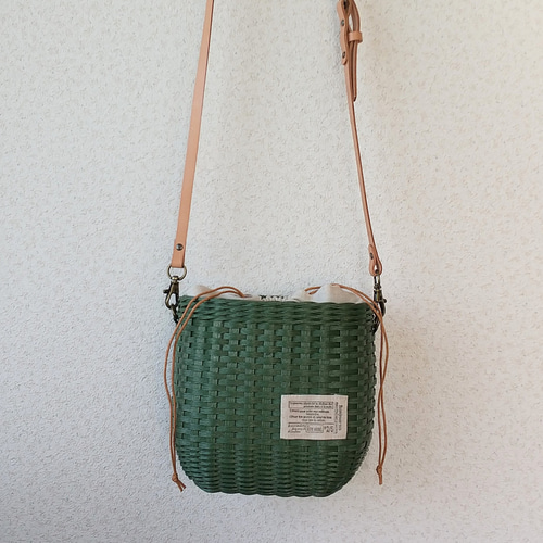 クラフトバンド＊かご＊ミニショルダー＊グリーン◇受注製作◇ かご