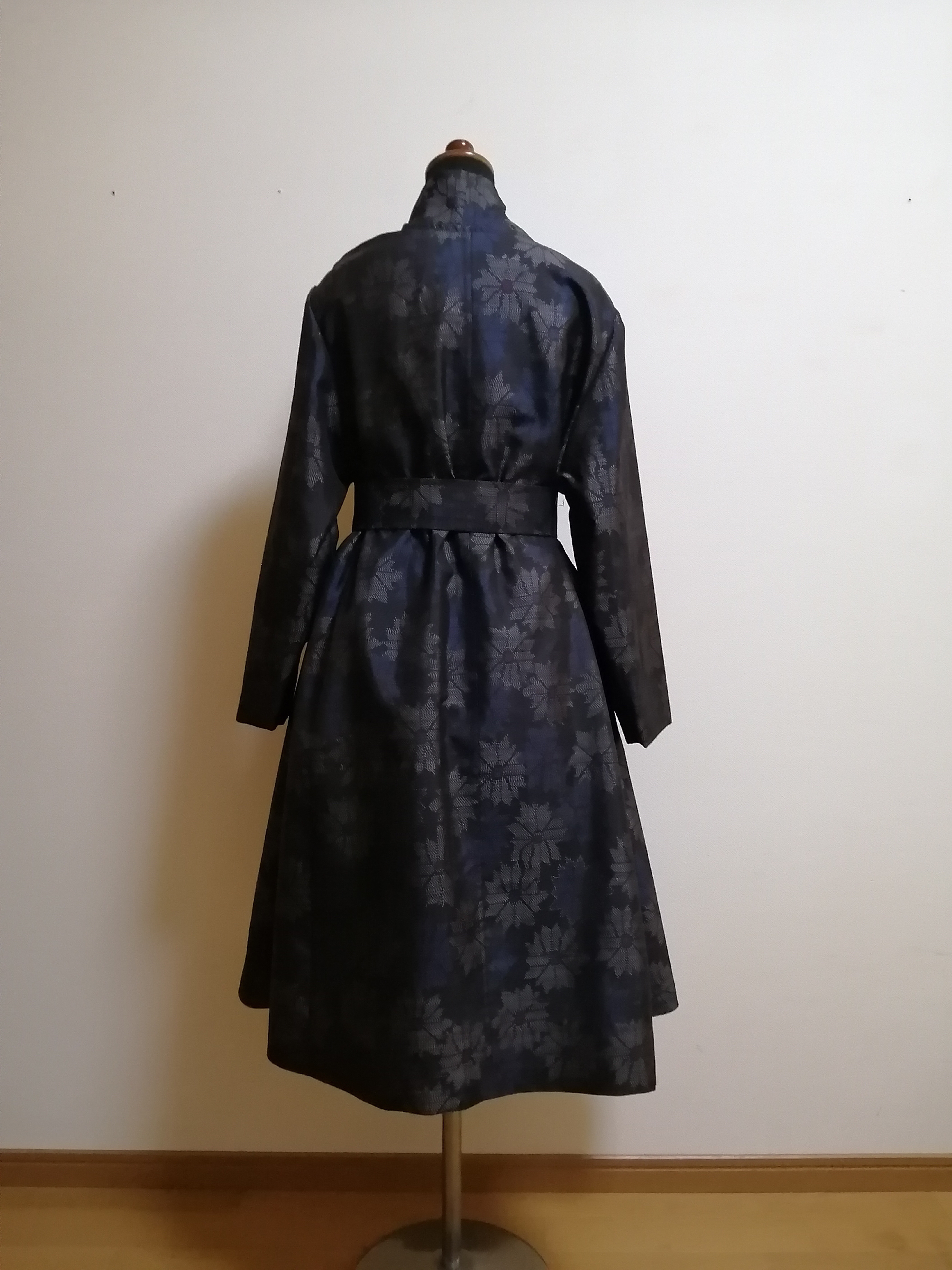 SOLD　着物リメイク　フレアーコート　大島紬