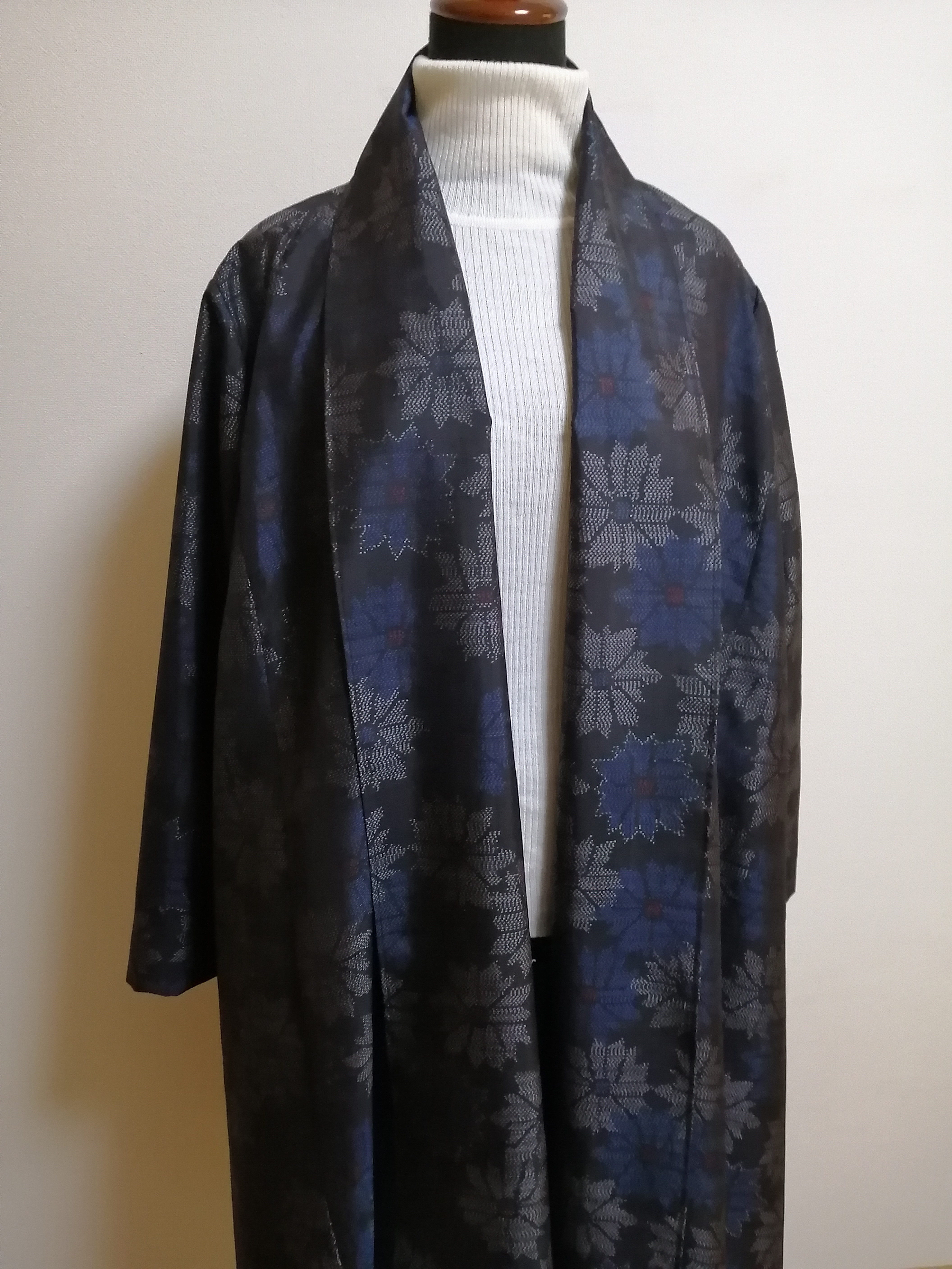 SOLD　着物リメイク　フレアーコート　大島紬