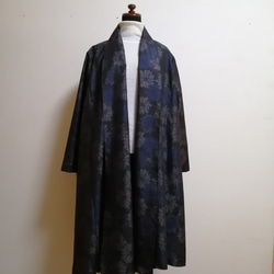 SOLD 着物リメイク フレアーコート 大島紬 スプリングコート