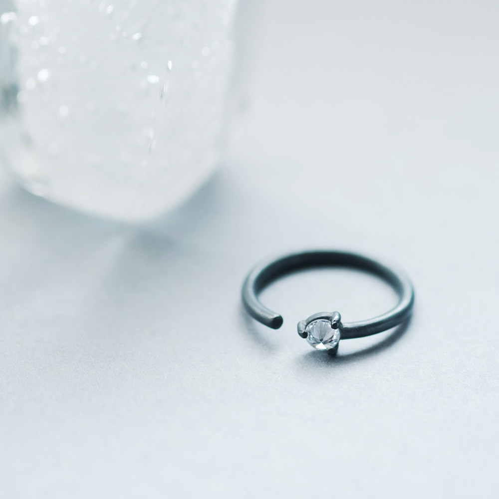 いぶし オープン リング シルバー925