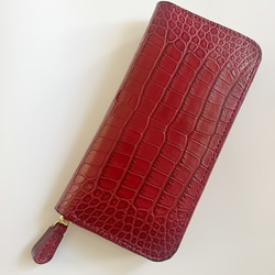 ホーウィン社 クロムエクセルレザー バーガンディ ラウンドファスナー