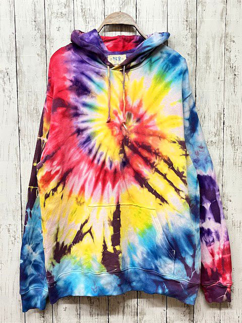 タイダイ プルオーバー フーディ XLサイズ　カラフル スパイラル HD18-70