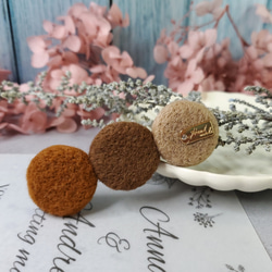 ムードポップスタイルの水玉模様ウールフェルトヘアピン 5枚目の画像