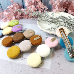 ムードポップスタイルの水玉模様ウールフェルトヘアピン 9枚目の画像