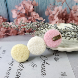 ムードポップスタイルの水玉模様ウールフェルトヘアピン 8枚目の画像