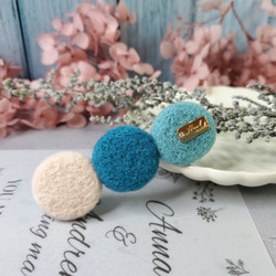 ムードポップスタイルの水玉模様ウールフェルトヘアピン 7枚目の画像