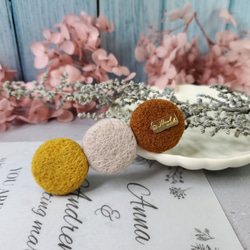 ムードポップスタイルの水玉模様ウールフェルトヘアピン 6枚目の画像