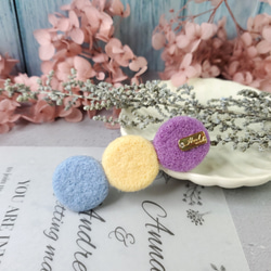 ムードポップスタイルの水玉模様ウールフェルトヘアピン 4枚目の画像