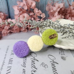 ムードポップスタイルの水玉模様ウールフェルトヘアピン 3枚目の画像