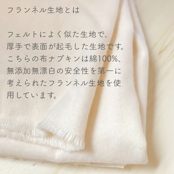 【無添加・無漂白】布ナプキン おりもの用ライナー　※草木染めなし　あんぱん柄 9枚目の画像