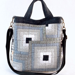 パッチワークバッグキット/変則ログキャビンの2WAYショルダーバッグ  