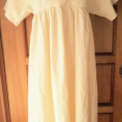 オーガニックヘンプ  着物袖風カシュクールワンピース S～5Lサイズ    受注製作作品 1枚目の画像