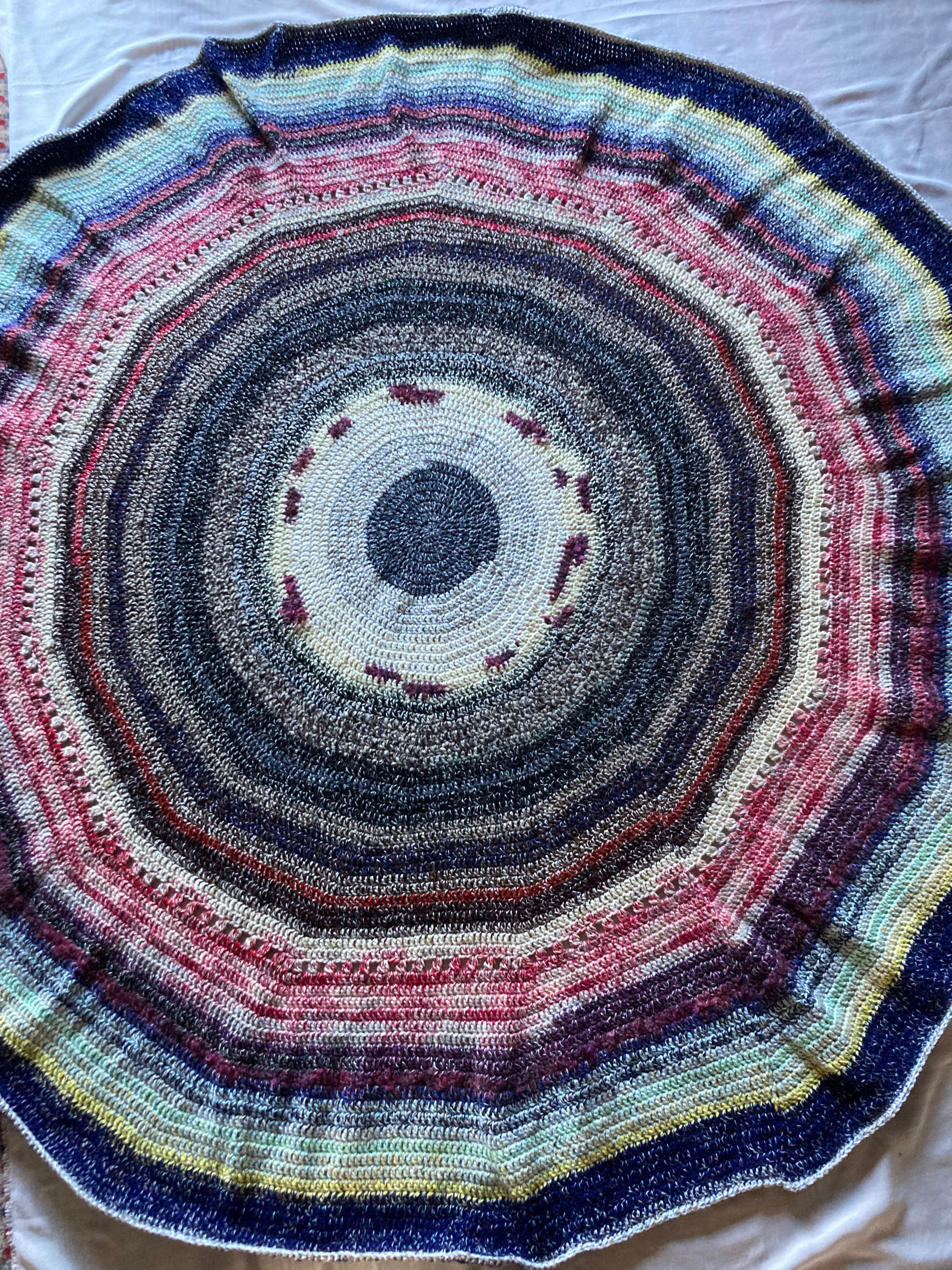 3 ブランケット マルチカバー 長方形 手編み カラフル ハンドメイド