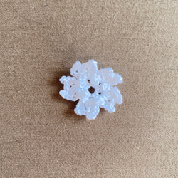 手編み　白く輝く大島桜＊クロッシェレース♢手のひらサイズのさくらドイリー　お花見気分のインテリアディスプレイに～ 11枚目の画像