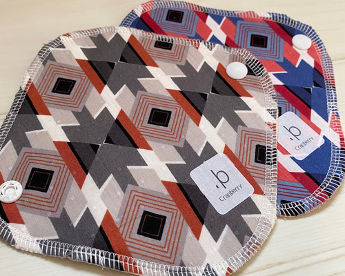 草木染め2種セット】布ナプキン おりもの用ライナー 幾何学模様 その他