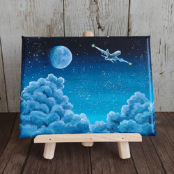 ミニ絵画「夜間飛行Ⅱ」 3枚目の画像