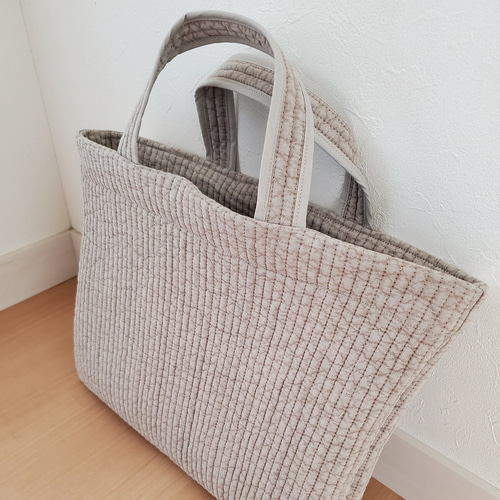 K様オーダー品】レッスンバッグ＊ヌビバッグ ミルクティー