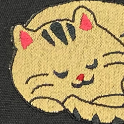 寝る猫の刺繍 キャンバスコットントートバッグ/エコバッグ【送料無料】 5枚目の画像