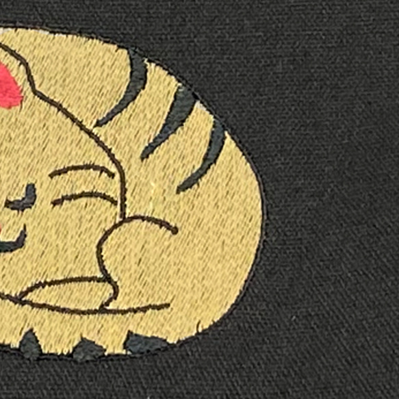 寝る猫の刺繍 キャンバスコットントートバッグ/エコバッグ【送料無料】 6枚目の画像