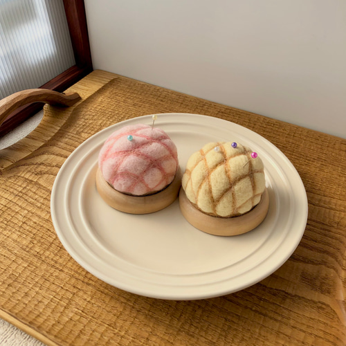 受注生産】メロンパンなピンクッション・大 その他雑貨 イネムリウサギ