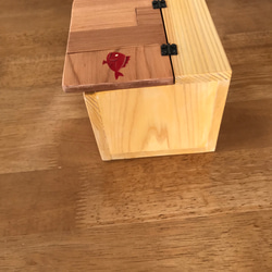 ポケットティッシュ入れ　木製　蓋を開けて使うテッシュケース　ミニティッシュbox　家の中で使うティッシュbox　おしゃれ 10枚目の画像