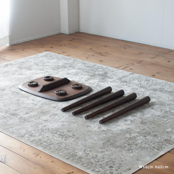 ウォルナット材のソファテーブル [60cm] 素材・高さを選べます。セミオーダー 日本製 11枚目の画像