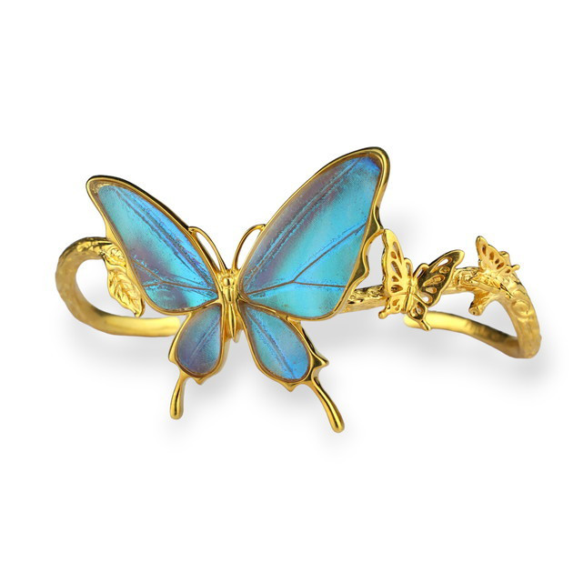 本物の蝶の羽　舞蝶バングル　ゼフィリティスモルフォ　[zps034g-zep]