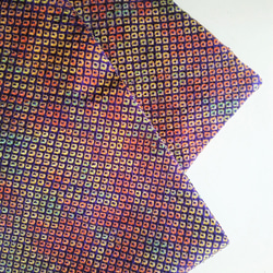 着物リメイク　ストール　総絞り　シルク　オレンジｘイエロー 2枚目の画像