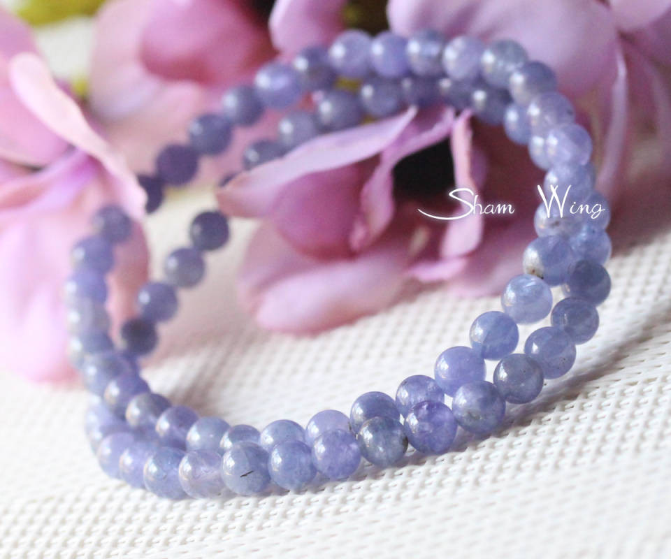 Kaya◆希少✧大粒タンザナイトブレスレット✧14kgf Creema限定✧良質タンザナイトブレスレット約4.9～5.2mm1本
