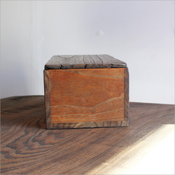 古材 小さい アンティーク 木箱 ふた付き ウッドボックス 収納ボックス 小物入れ ヴィンテージ家具 昭和レトロ 雑貨 6枚目の画像