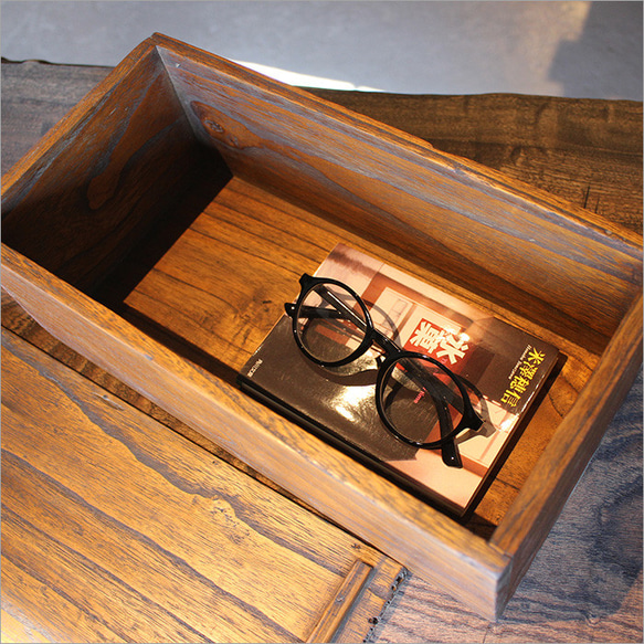古材 小さい アンティーク 木箱 ふた付き ウッドボックス 収納ボックス 小物入れ ヴィンテージ家具 昭和レトロ 雑貨 2枚目の画像