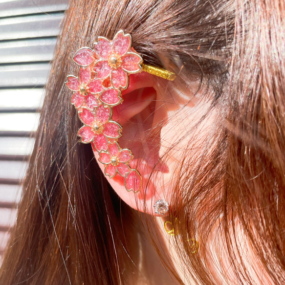 満開の桜　イヤーフック 1枚目の画像