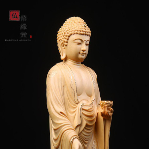 木彫り 仏像 阿弥陀如来立像 阿弥陀仏 本金 切金 彫刻 天然木檜 木彫り 仏像 阿弥陀如来立像 阿弥陀仏 本金 切金 彫刻 天然木檜