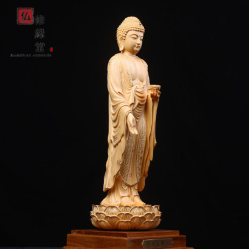 阿弥陀如来立像 5寸 像のみ #547 木彫 仏像 imgrc0086308240.jpg