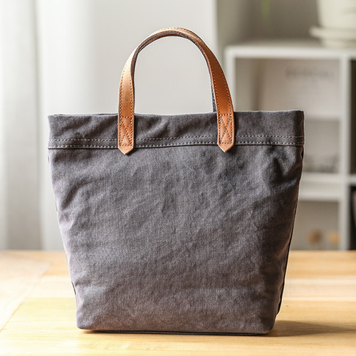 帆布×牛革 2WAYトートバッグ 名入れ可 撥水加工 シンプル 定番