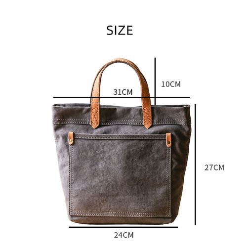 帆布×牛革 2WAYトートバッグ 名入れ可 撥水加工 シンプル 定番