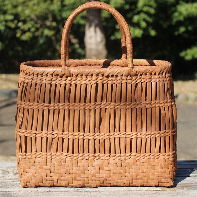 98113 山葡萄 かごバッグ 網代編み やまぶどう ハンドバッグ 着物 籠 山葡萄 籠 バッグ 三行断山葡萄かごバッグ
