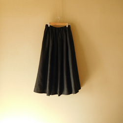 リネンのスカート　ブラック 1枚目の画像
