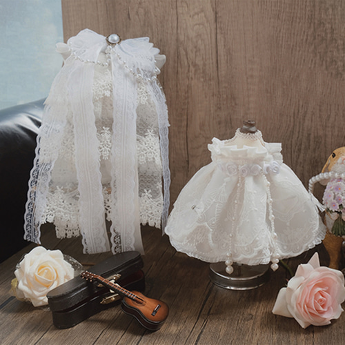 20cmぬいぐるみ服/ぬいぐるみ結婚式純白花嫁衣装/ぬいちゃん