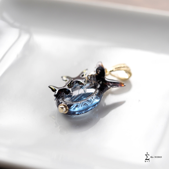 首飾り レトロな飴　宇宙空間 青蝶々を添えて〈ネックレス/チョーカー〉 4枚目の画像