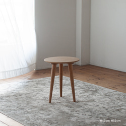 オーク材のサイドテーブル［2サイズ 40cm・50cm] 高さも選べます。セミオーダー 日本製 天然突板 2枚目の画像