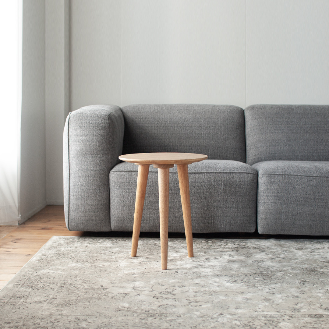 オーク材のサイドテーブル［2サイズ 40cm・50cm] 高さ選択可 セミオーダー 日本製 天然突板 19,000円