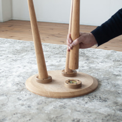 オーク材のサイドテーブル［2サイズ 40cm・50cm] 高さも選べます。セミオーダー 日本製 天然突板 7枚目の画像