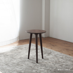 ウォルナット材のサイドテーブル［2サイズ 40cm・50cm] 高さも選べます。セミオーダー 日本製 天然突板 花台 2枚目の画像