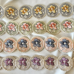 30cm  インド刺繍リボン  チュール　花柄 2枚目の画像