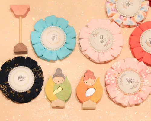 選べるちりめん生地✨ふわふわ可愛いお名前ロゼット♡ひなまつりに