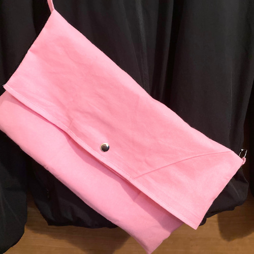 桜色のピンクのインド綿の斜めがけショルダーバッグ ショルダー